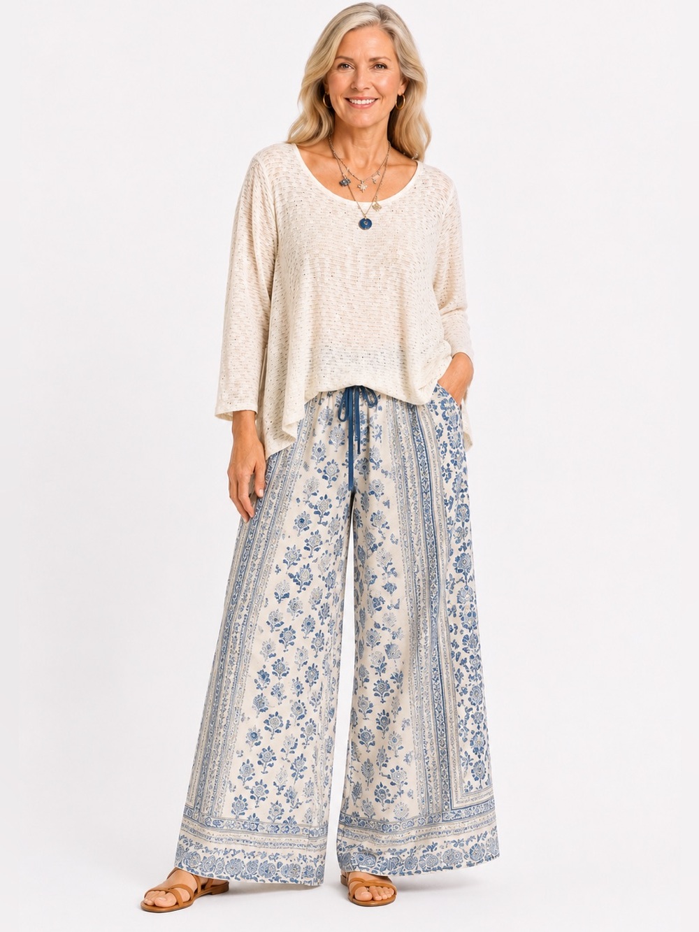 Anthropologie Puella Heather Cream Tunic Knit Sweater Top